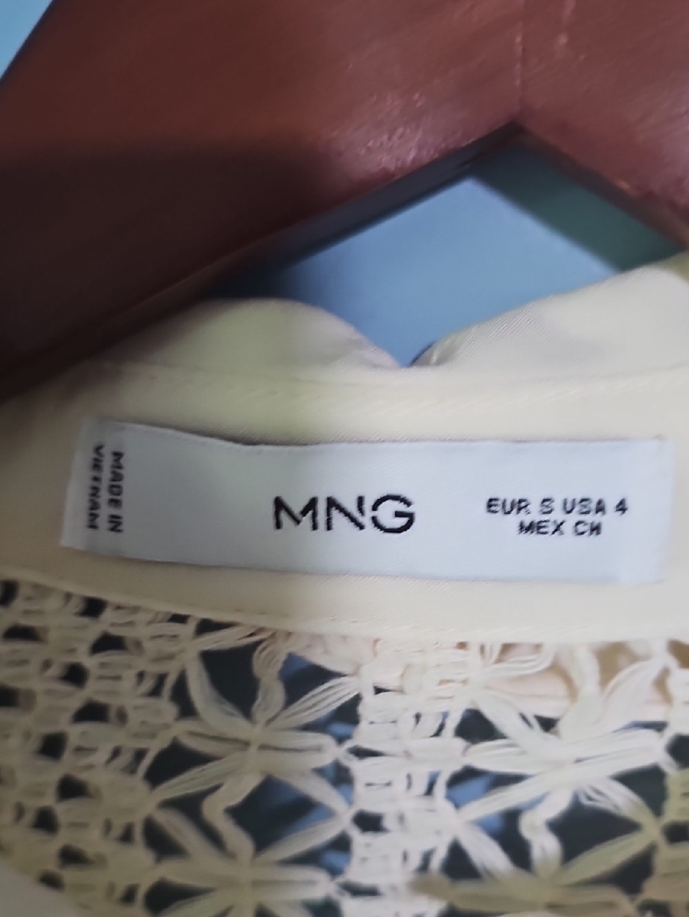 Mango Cream Crochet Shirt Size 4 - Picture 2 of 5